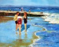 niños potthast en la playa Impresionismo infantil